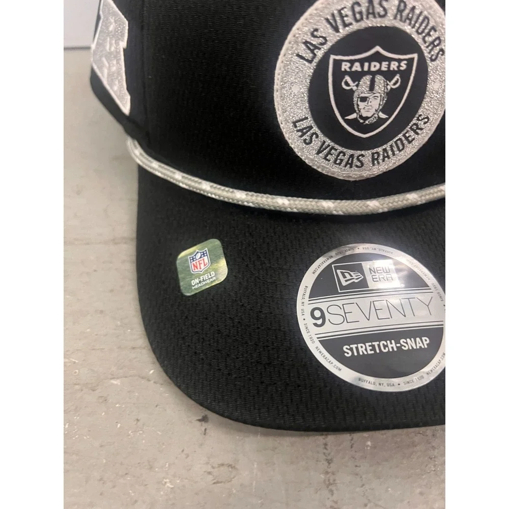 New Era Las Vegas Raiders 2024 Sideline 9SEVENTY Hat Mens Black Snapback Cap NWT